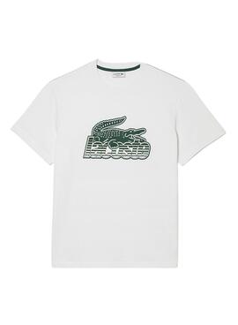 T-Shirt Lacoste Dégradé Blanc pour Homme