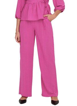 Pantalon Only Naomi Palazzo Rosa pour Femme