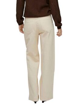 Pantalon Vila Freya Beige pour Femme