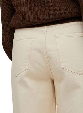 Pantalon Vila Freya Beige pour Femme