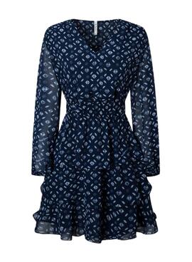 Robe Pepe Jeans Eyra Bleu Marine pour Femme