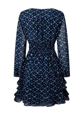 Robe Pepe Jeans Eyra Bleu Marine pour Femme