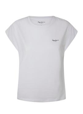 T-Shirt Pepe Jeans Bloom Blanc pour Femme