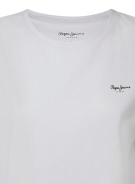 T-Shirt Pepe Jeans Bloom Blanc pour Femme
