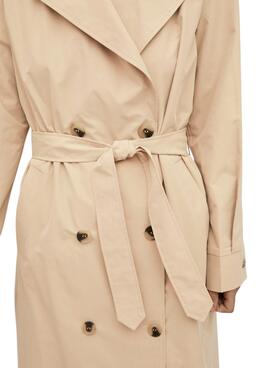 Trench Vila Mersin Long Beige pour Femme