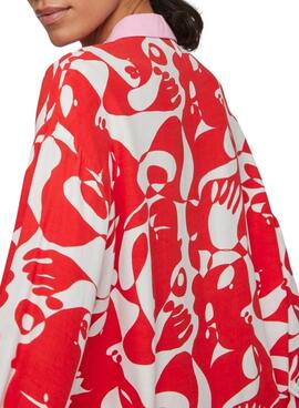 Chemise Vila Kikki Rouge et Blanc pour Femme