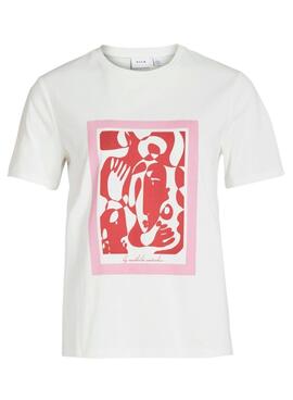 T-Shirt Vila Mathilde Blanc pour Femme
