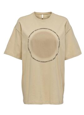 T-Shirt Only Beige Lunaire pour Femme