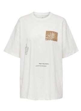 T-Shirt Only Lune Blanc pour Femme