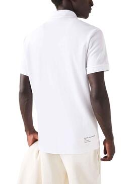 Polo Lacoste Embroidery Logo Blanc pour Homme