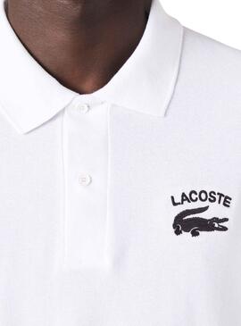 Polo Lacoste Embroidery Logo Blanc pour Homme