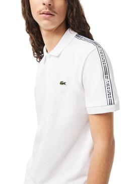 Polo Lacoste Piqué Blanc pour Homme