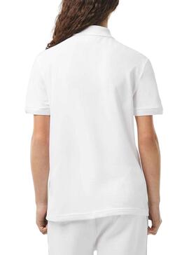 Polo Lacoste Piqué Blanc pour Homme