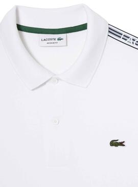 Polo Lacoste Piqué Blanc pour Homme