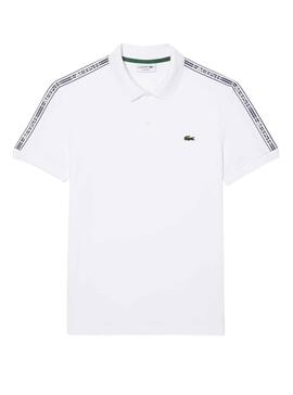 Polo Lacoste Piqué Blanc pour Homme