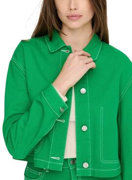 Veste Denim Only Vaya Vert pour Femme