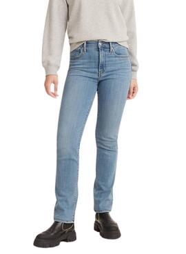 Pantalon Jeans Levis 724 Light Bleu pour Femme