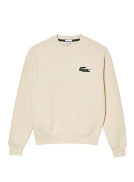 Sweat Lacoste Basic Beige pour Homme et Femme