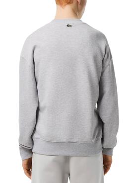 Sweat Lacoste Crocodile Gris pour Homme