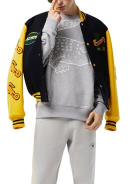 Sweat Lacoste Crocodile Gris pour Homme