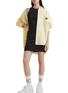 Robe Tommy Jeans Logo Taping Noire pour Femme