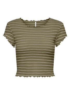 T-Shirt Only Anits Cropped Vert pour Femme