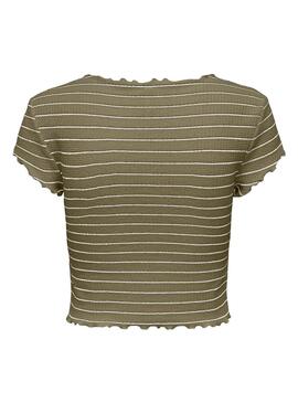 T-Shirt Only Anits Cropped Vert pour Femme