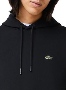 Sweat Lacoste Basic Capuche Noire Homme