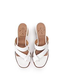 Sandalia Molinell Cuir Blanc POPA pour Femme