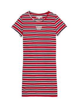 Robe Tommy Hilfiger à Rayures Rouge Fille
