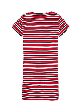 Robe Tommy Hilfiger à Rayures Rouge Fille