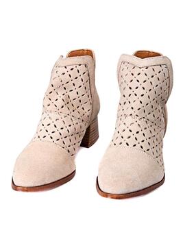 Botte Popa Cristina Picado Beige pour Femme