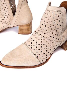 Botte Popa Cristina Picado Beige pour Femme