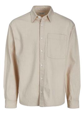 Chemise Jack & Jones Beige Ruisseau pour Homme
