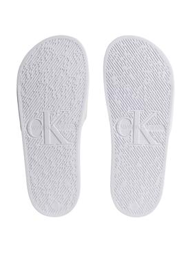 Flip flops Claquette Calvin Klein Blanc pour Femme
