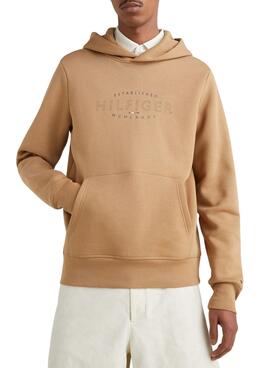 Sweat Tommy Hilfiger Curve Logo Kaki Homme