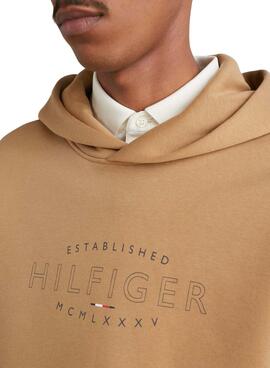 Sweat Tommy Hilfiger Curve Logo Kaki Homme
