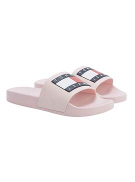 Flip flops Tommy Jeans Flag Piscine Rosa pour Femme