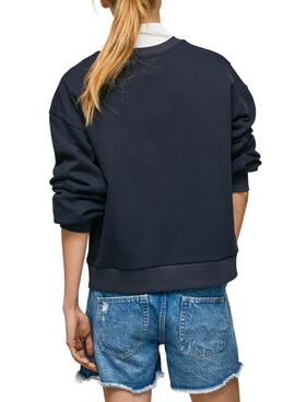 Sweat Pepe Jeans Wyllile Bleu Marine pour Femme