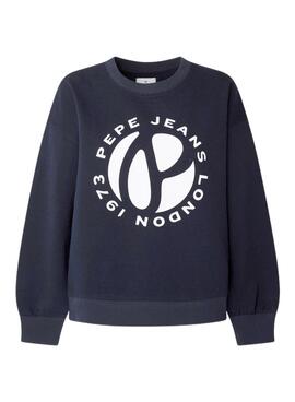 Sweat Pepe Jeans Wyllile Bleu Marine pour Femme