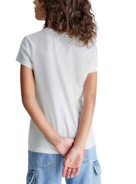 T-Shirt Calvin Klein Micro Monogram Blanc Fille