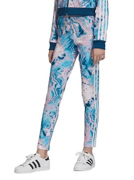 Adidas Leggings Marble Bleu Fille