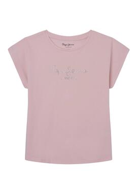 T-Shirt Pepe Jeans Nuria Rosa pour Fille