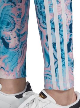 Adidas Leggings Marble Bleu Fille