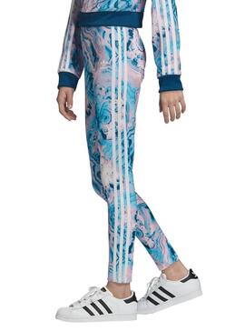 Adidas Leggings Marble Bleu Fille