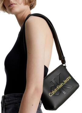 Sac à main Appareil photo Calvin Klein Sculpted Noire Femme
