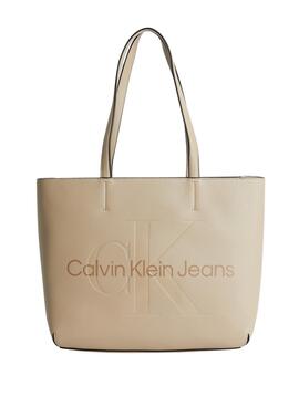 Sac à main Calvin Klein Sculpted Beige pour Femme