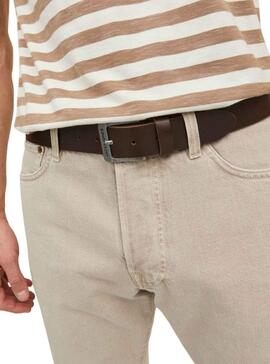 Ceinture Jack & Jones Rock Cuir Brun Homme