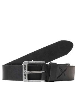 Ceinture Jack Jones Rock Cuir Noire Homme
