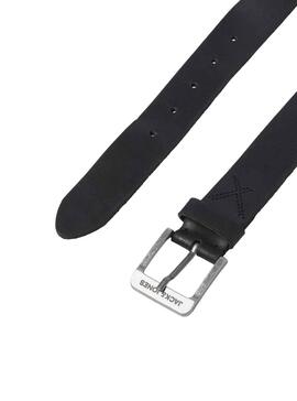 Ceinture Jack & Jones Rock Cuir Noire Homme